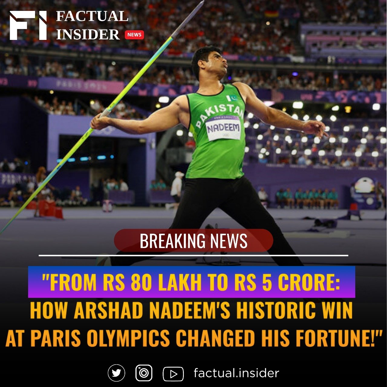 “From Rs 80 Lakh to Rs 5 Crore: How Arshad Nadeem’s Historic Win at Paris Olympics Changed His Fortune!”